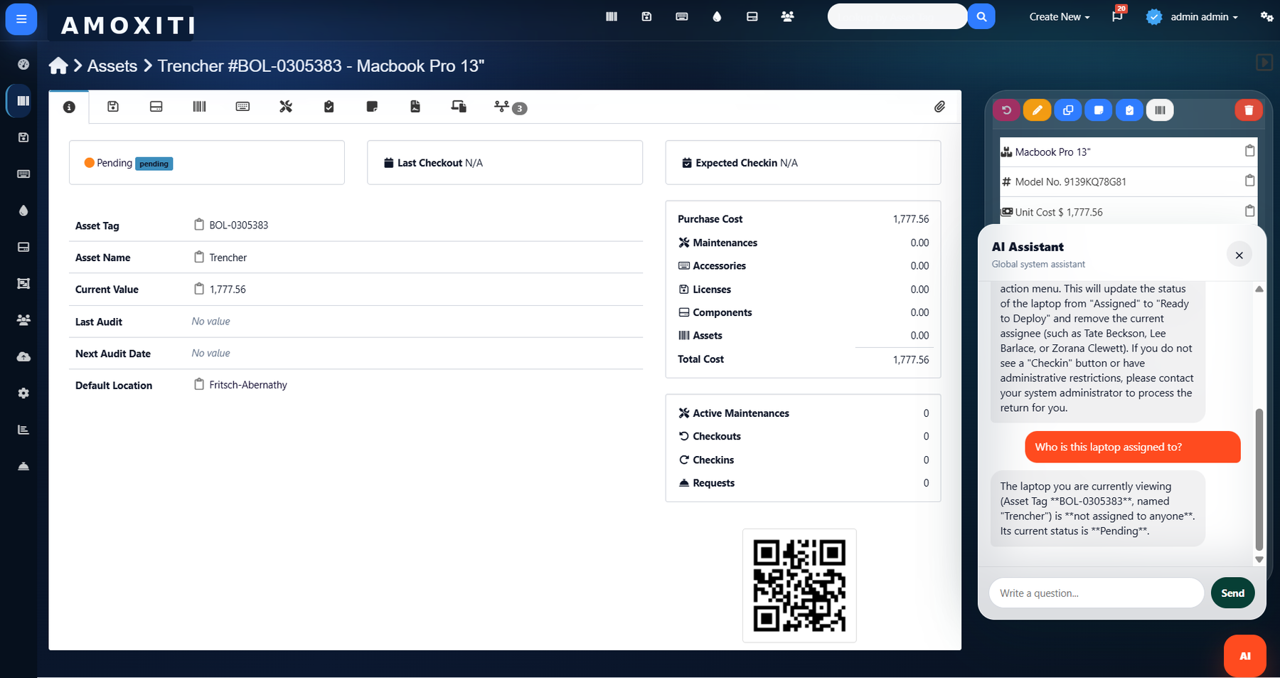 AMOXITI AI current page context screen